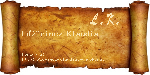 Lőrincz Klaudia névjegykártya