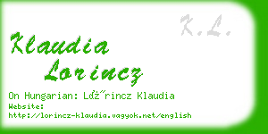 klaudia lorincz business card